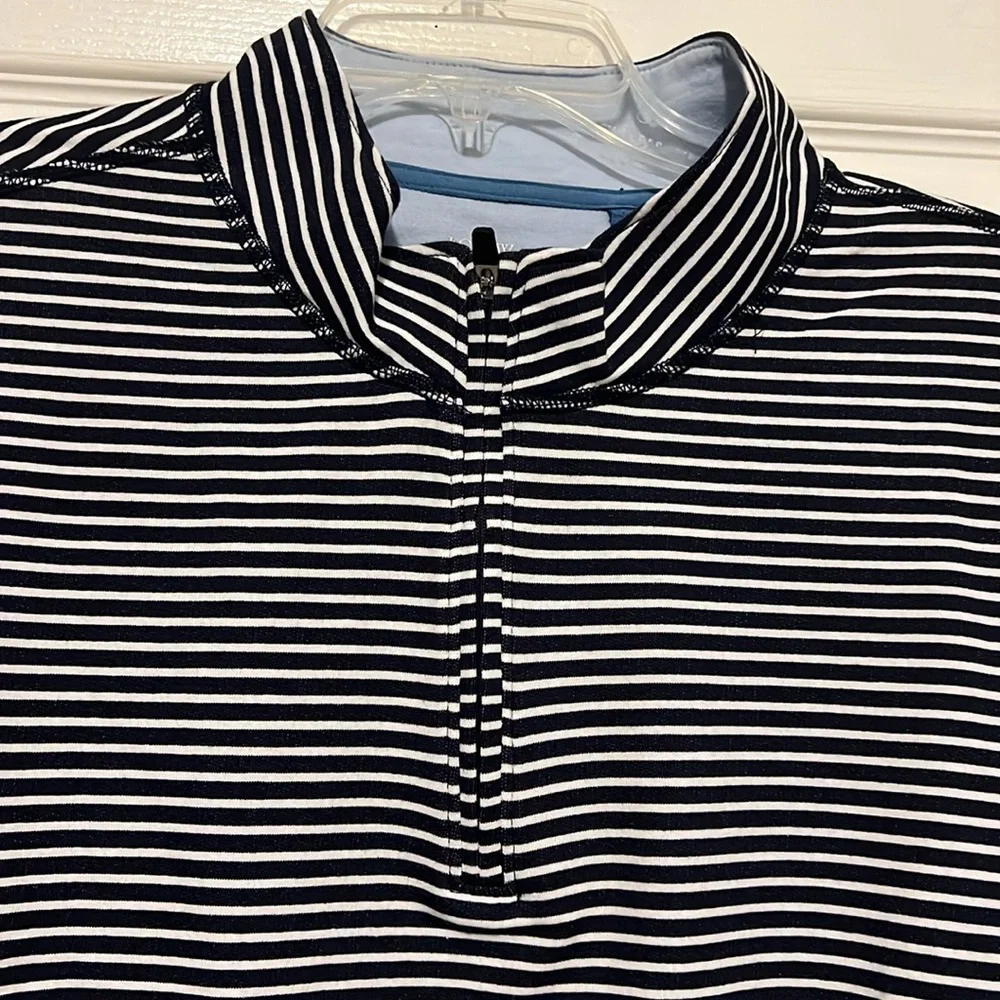 NWT J Crew Striped Performance Half Zip